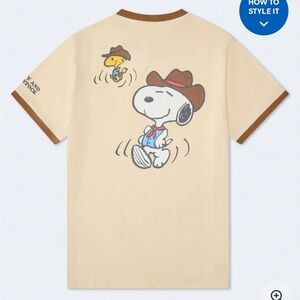 Peanuts Cream and Brown Snoopy Short Sleeve Unisex Tee